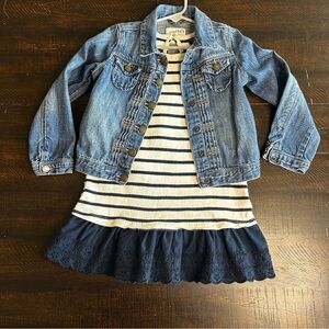 GAP  Blue Denim Jacket with Striped Dress